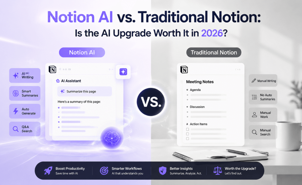 Notion AI vs. Traditional Notion: Is the AI Upgrade Worth It in 2026?